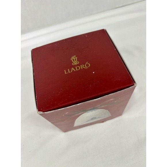 Lladro 2002 White Blue Christmas Holiday Ornament Bell - Picture 8 of 14